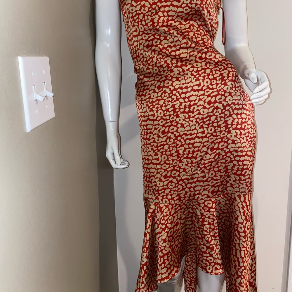 Asymmetrical v-neck slip dress